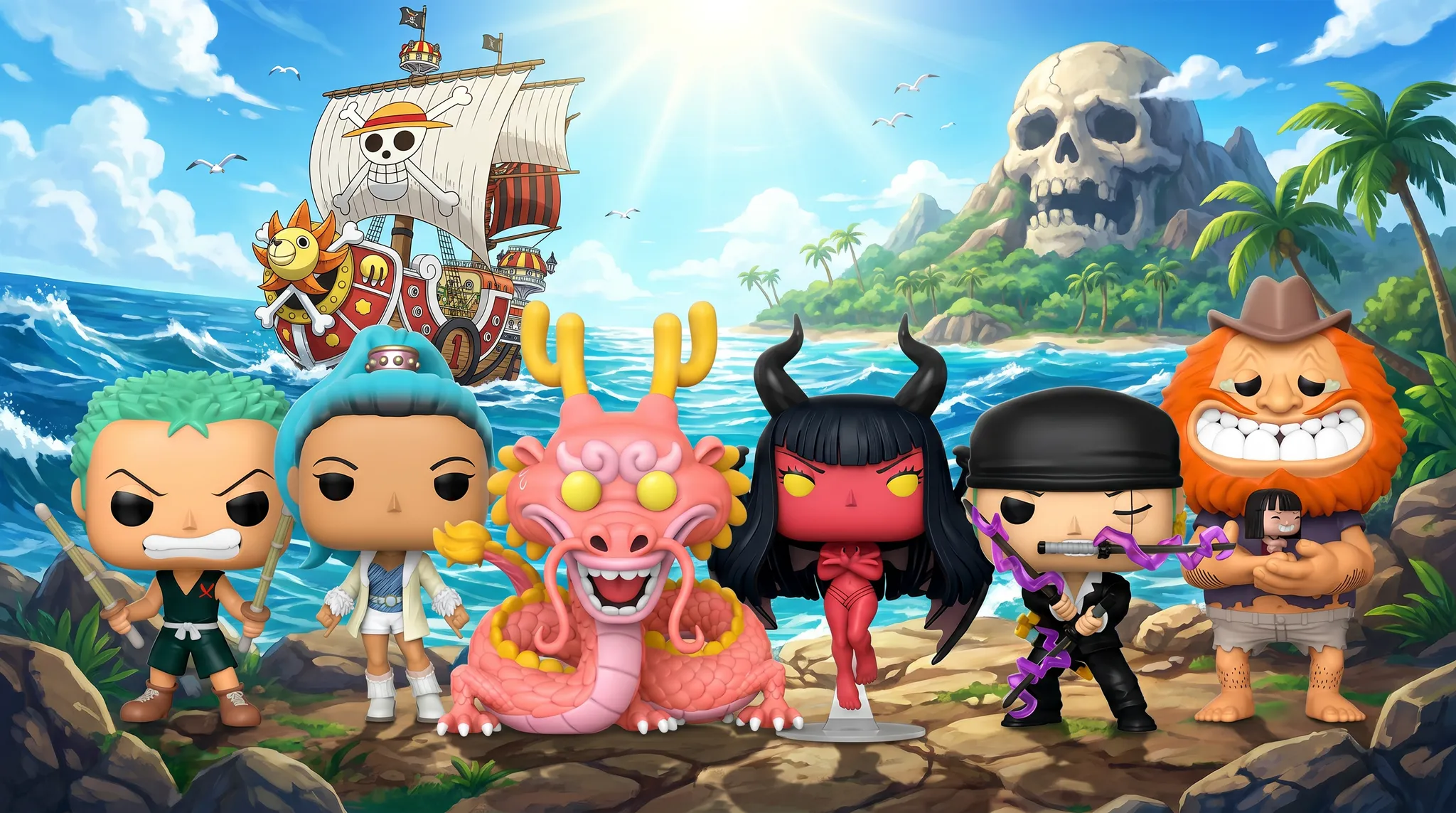 Funko POP! One Piece — nowa kolekcja w pre-orderze: Roronoa Zoro, smok Momonosuke i bohaterowie sagi Wano na tle Thousand Sunny